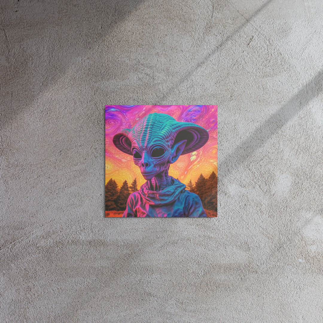 Out-Of-This-World Space Alien Metal Print