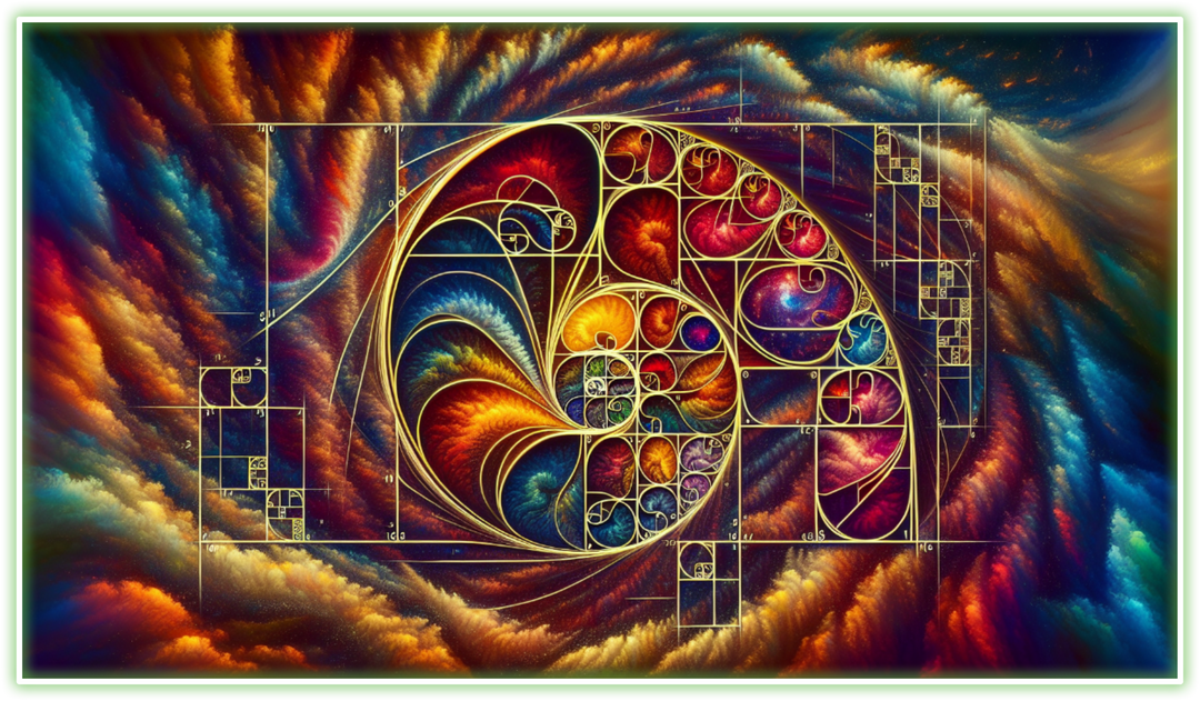 The cover image for the Infinite1 Brand blog post The Fibonacci Sequence And Golden Ratio: Nature's Mathematical Blueprint And Its Profound Connection To Reality.