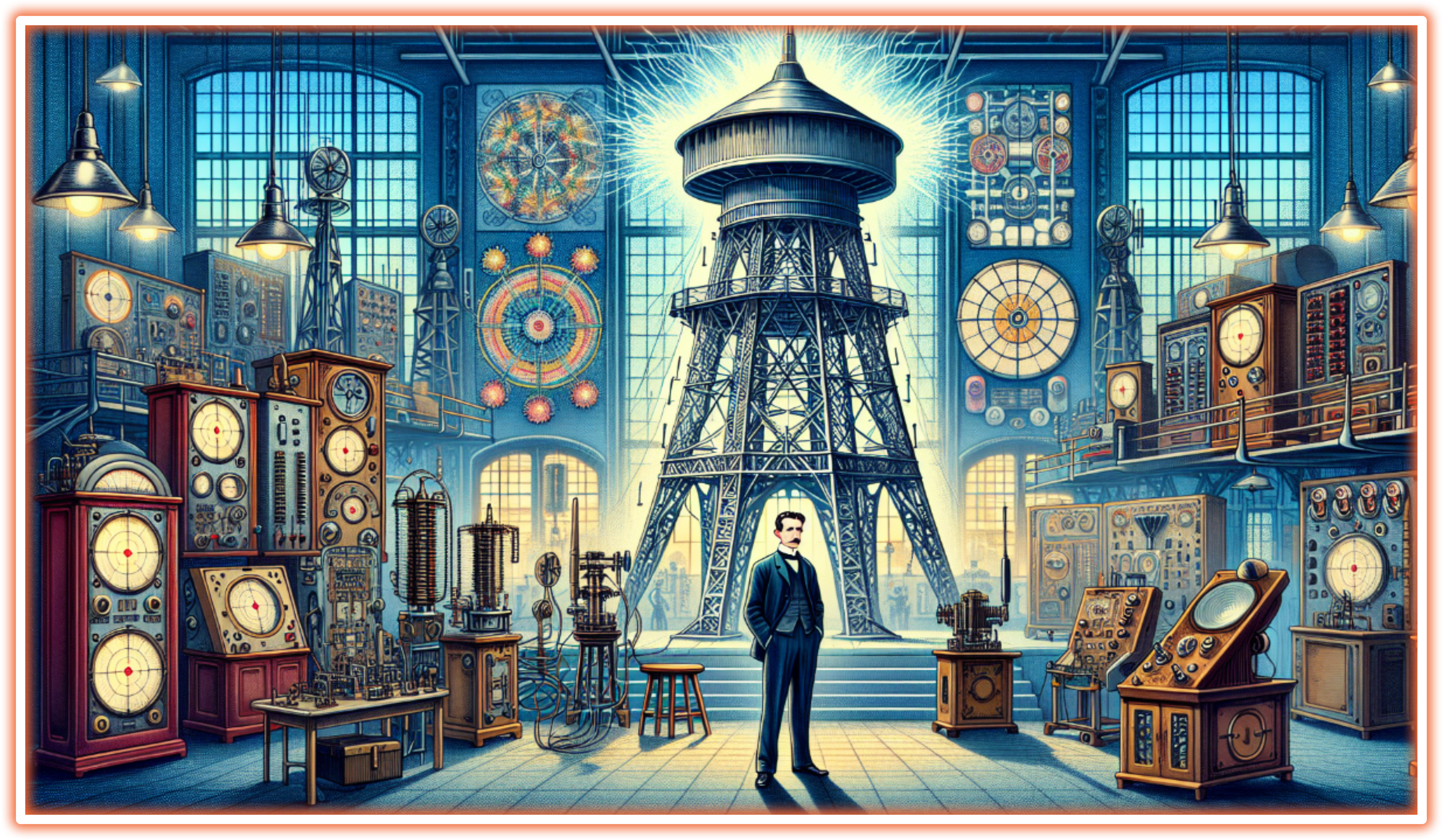 An image created for the Infinite1 Brand blog post The Work and Technology of Nikola Tesla. Become your best version at infinite1brand.com