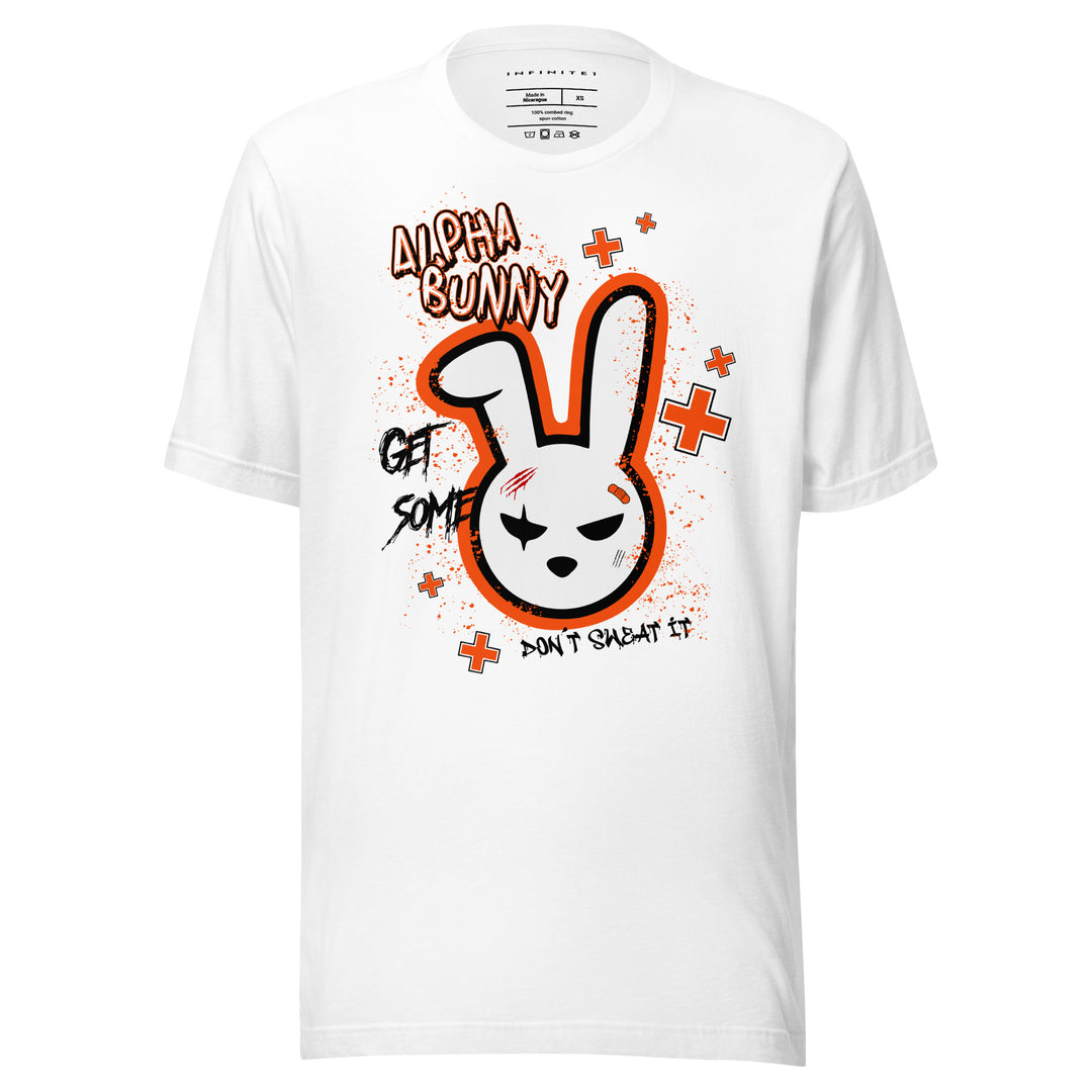 Alpha Bunny Theme Graphic Tee, front view.