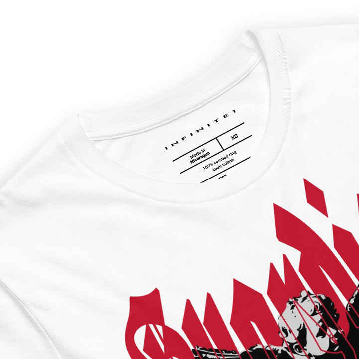 Angel Guardian Men's Urban Graphic T-shirt, close-up front view.