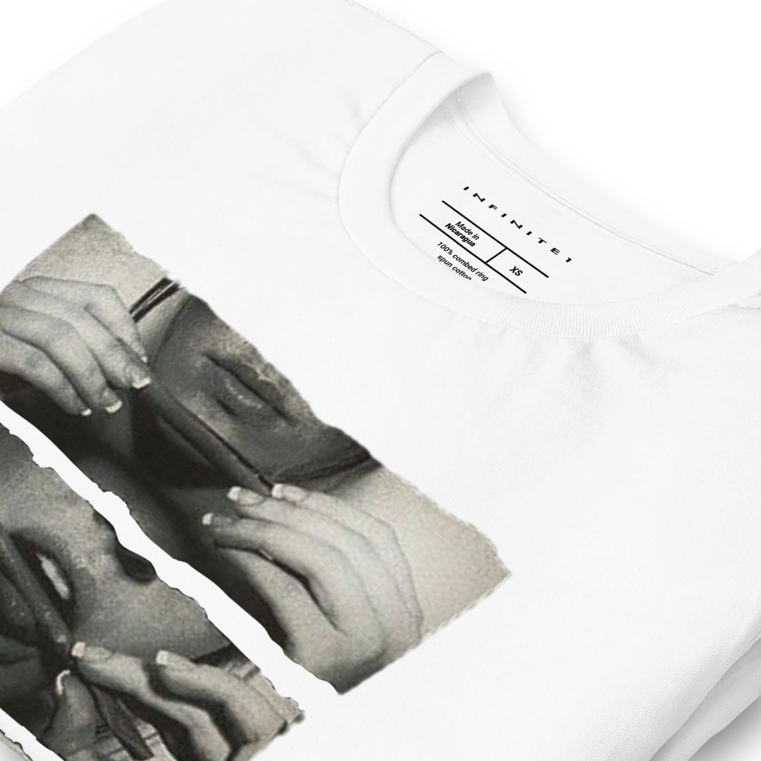 Blunt Girl Culture Theme Graphic Tee, folded front left view.