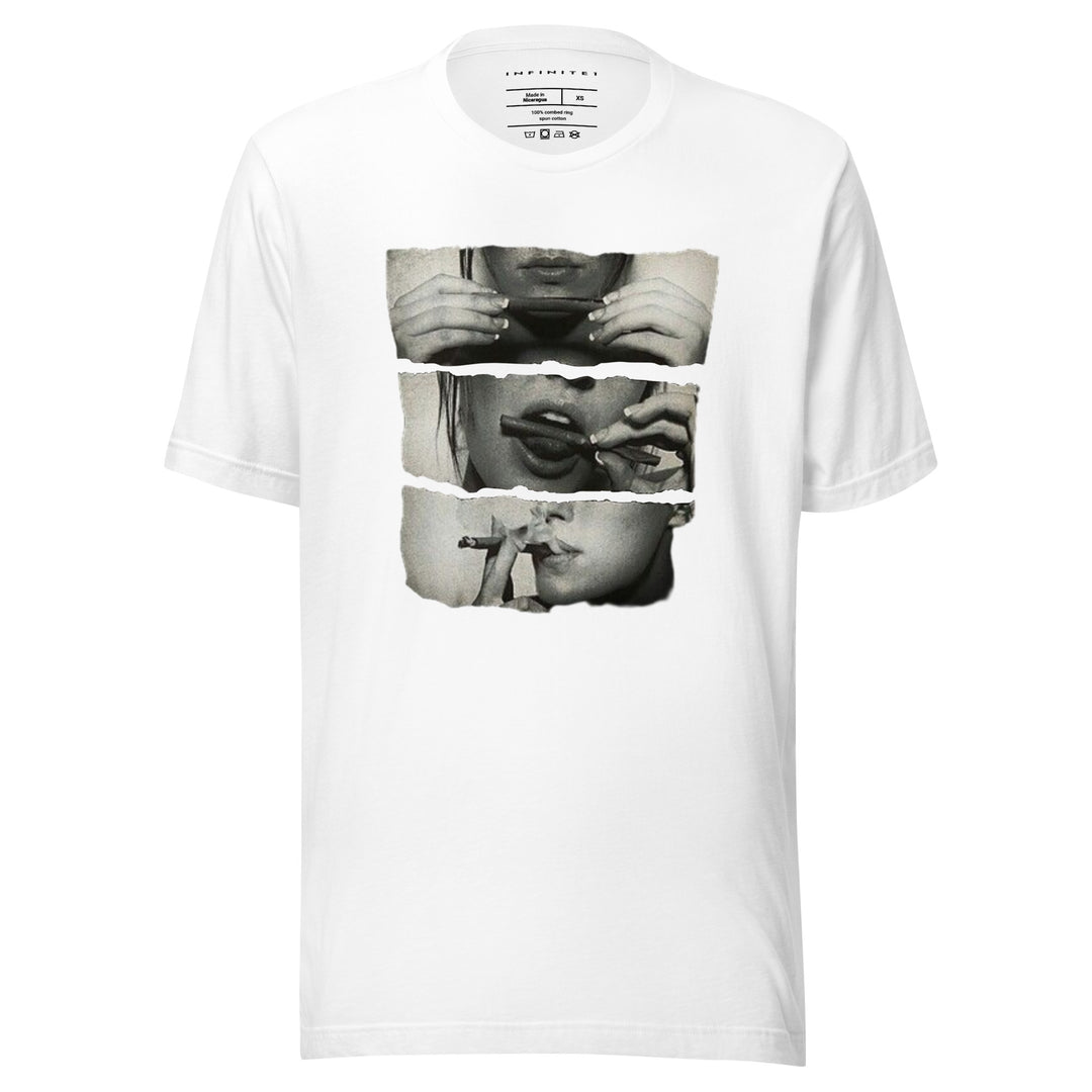 Blunt Girl Culture Theme Graphic Tee, front view.