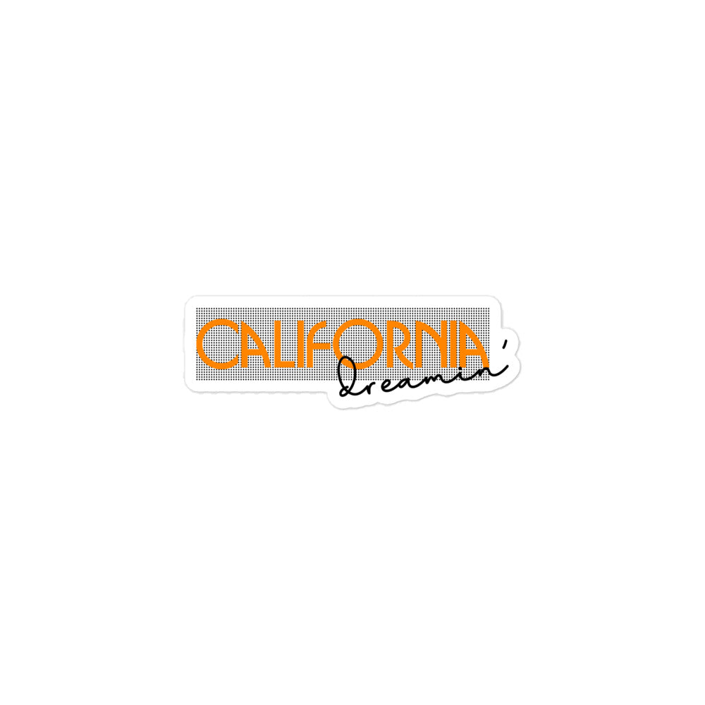 California Dreamin' Bubble-Free Sticker, 3" x 3"