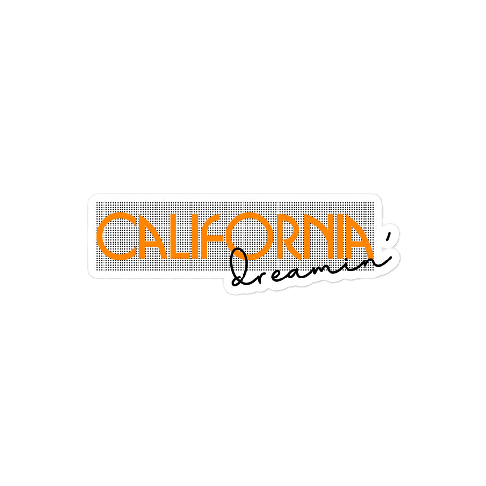 California Dreamin' Bubble-Free Sticker, 4" x 4"