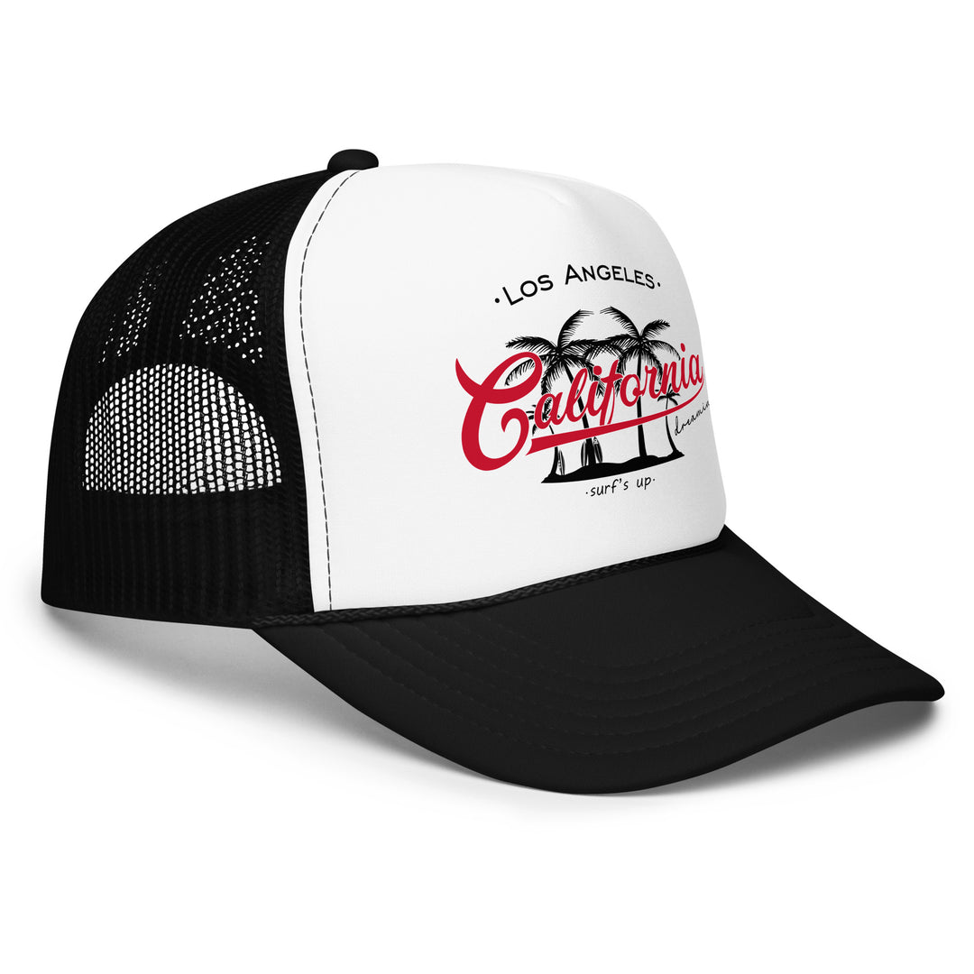 California Dreamin' Foam Trucker Hat, front right view.