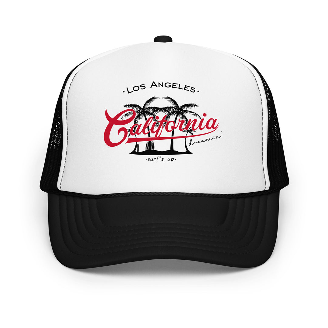 California Dreamin' Foam Trucker Hat, front view.