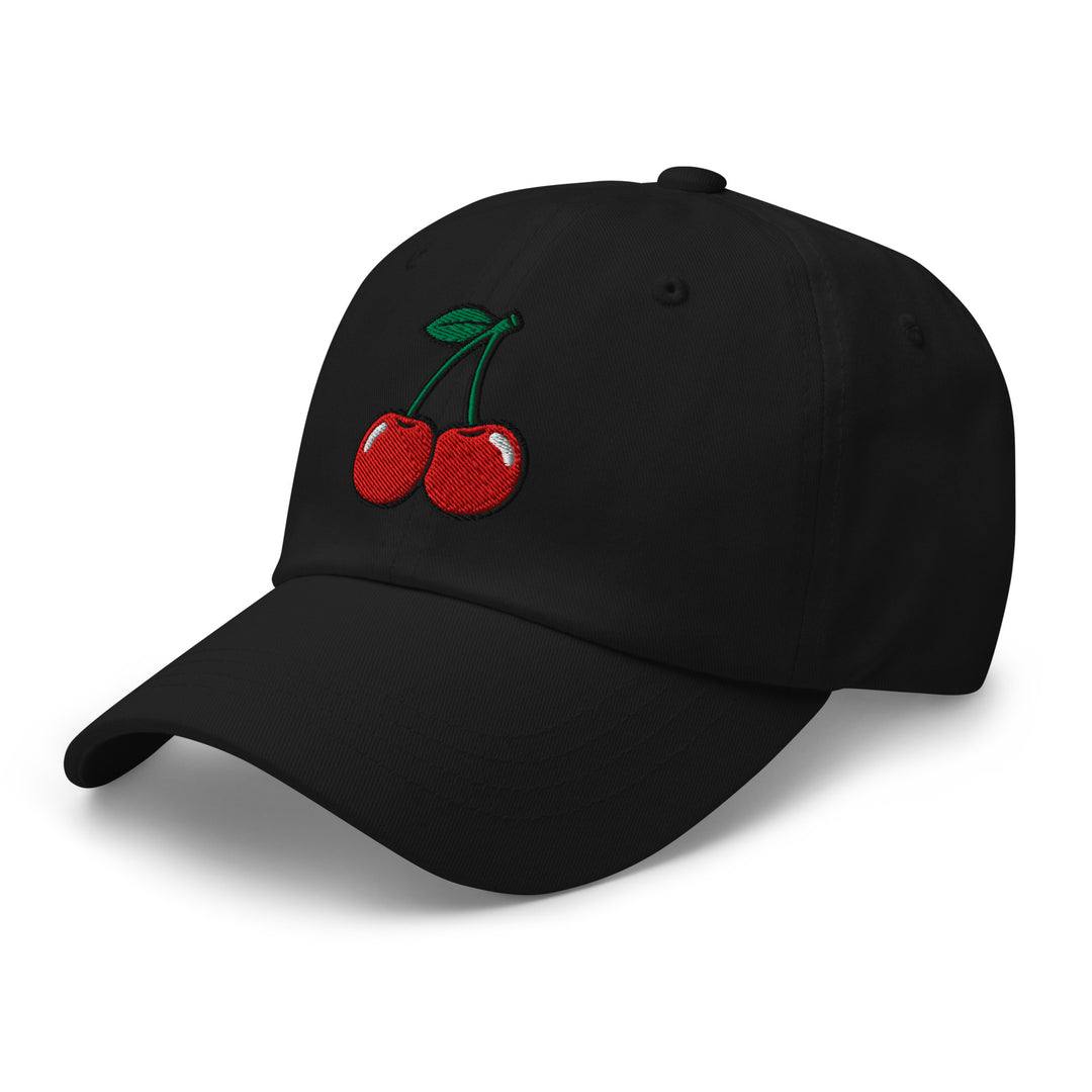 Cherry Bomb Dad Hat in Black — Front Left View