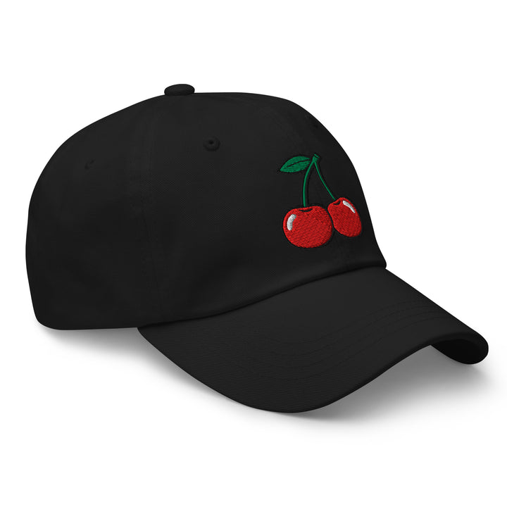Cherry Bomb Dad Hat in Black — Front Right View