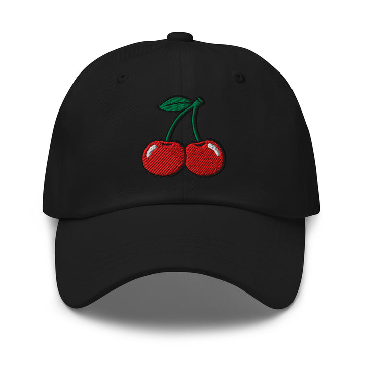 Cherry Bomb Dad Hat in Black — Front View
