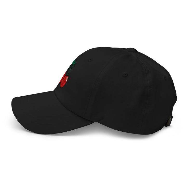 Cherry Bomb Dad Hat in Black — Left Side View