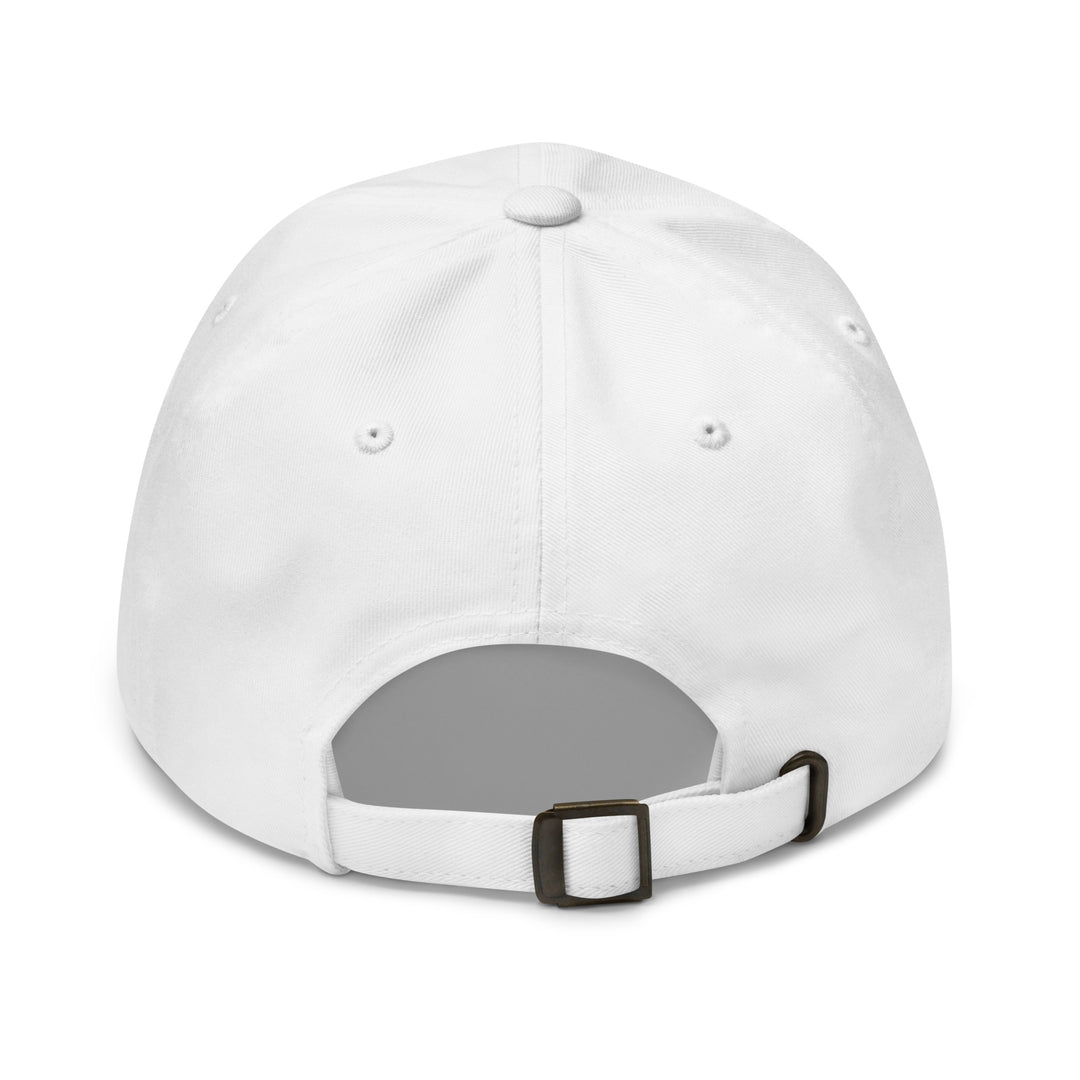 Cherry Bomb Dad Hat in White — Back View