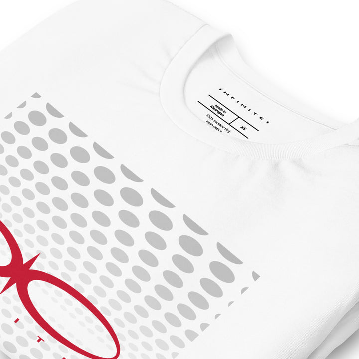 Fibonacci Pattern And Brand Logo Graphic Tee, folded front left view.