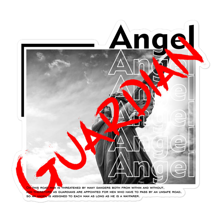 Guardian Angel Slogan Bubble-Free Sticker, 5.5" x 5.5"