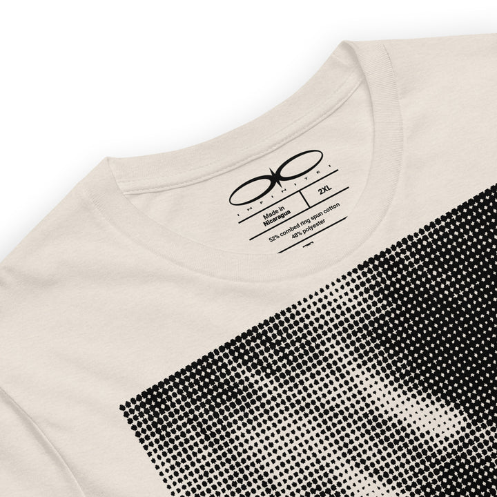 Halftone Girl Graphic Tee, close-up front view.