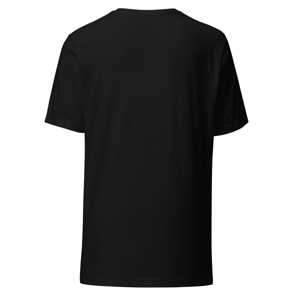 Happy Bee graphic tee in black — back view | Infinite1
