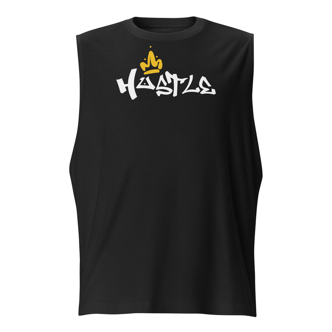 Hustle King Theme Graphic Muscle Shirt – Front View