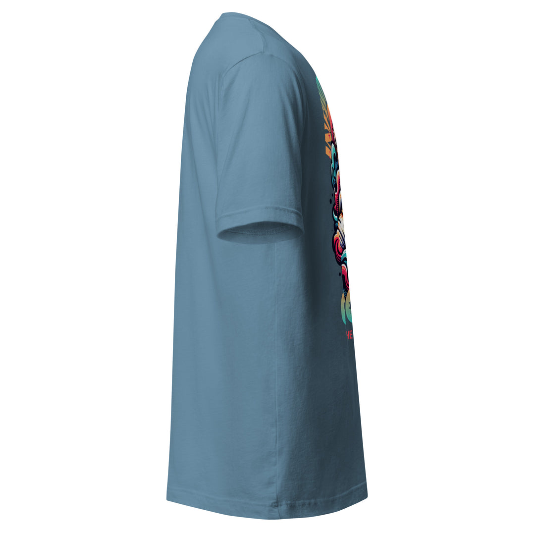 Infinite Vibes Cosmic Universe Graphic Tee in Steel Blue - Right Side View