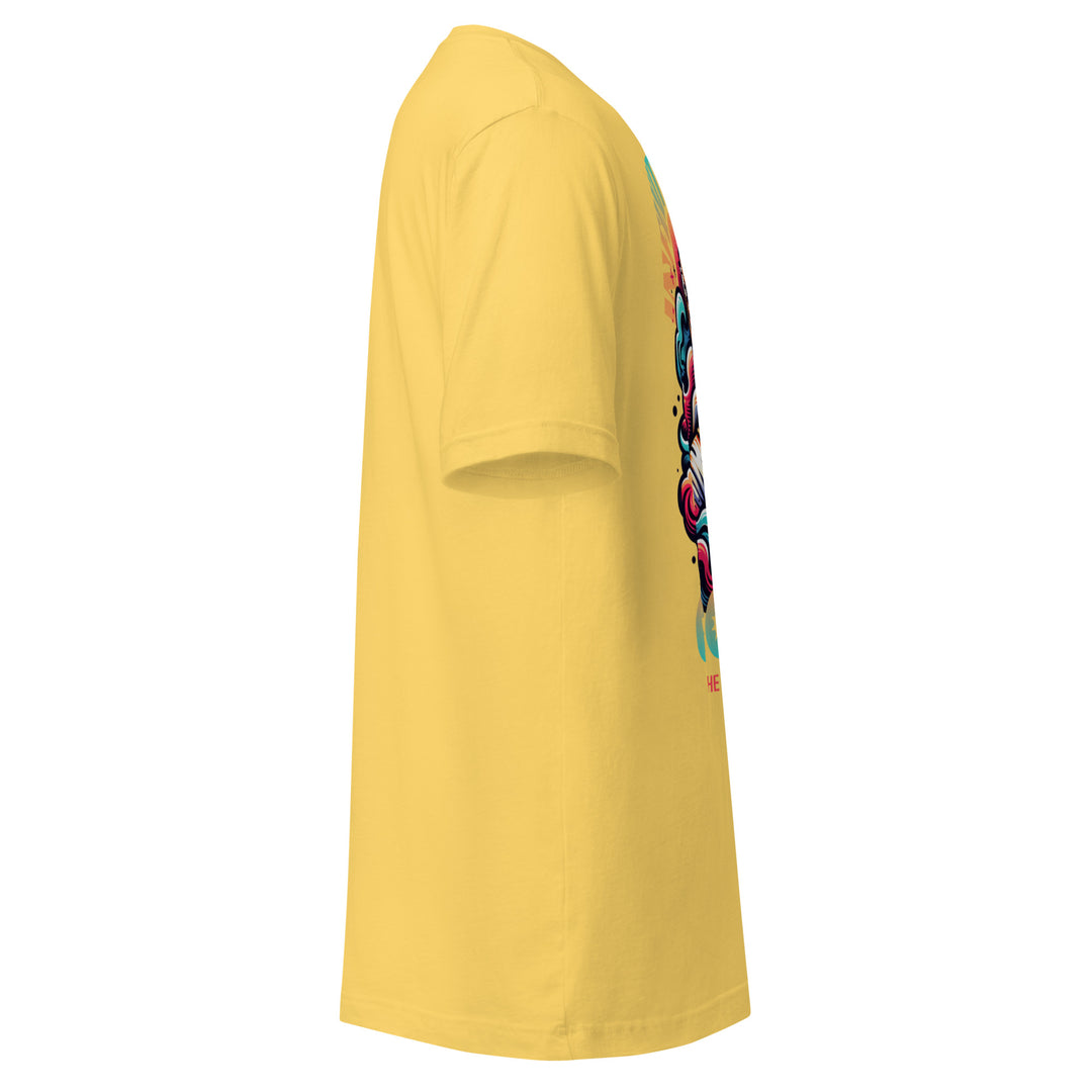 Infinite Vibes Cosmic Universe Graphic Tee in Yellow - Right Side View