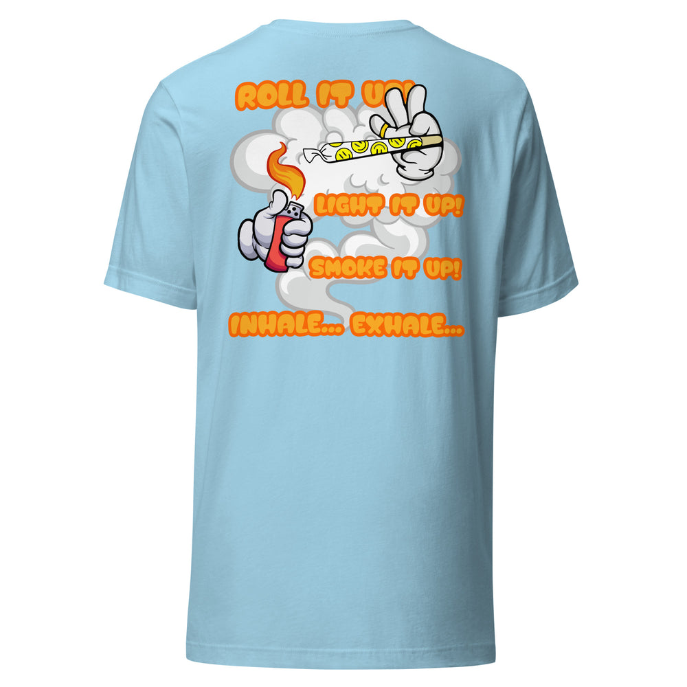 Inhale Exhale Graphic Tee, back view.