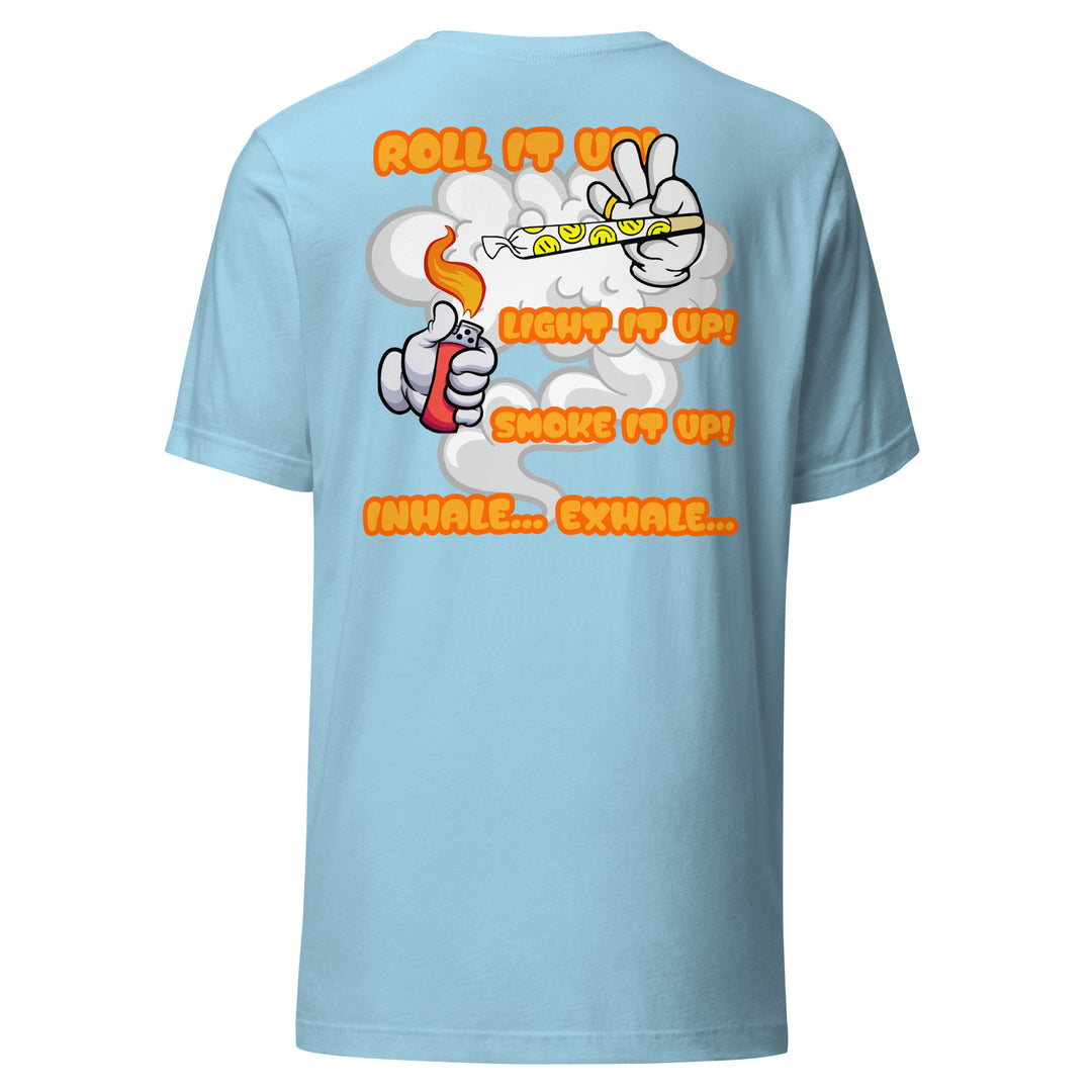 Inhale Exhale Graphic Tee, back view.