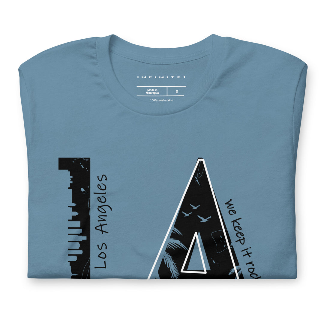 L.A. City Theme Graphic Tee, folded front view.