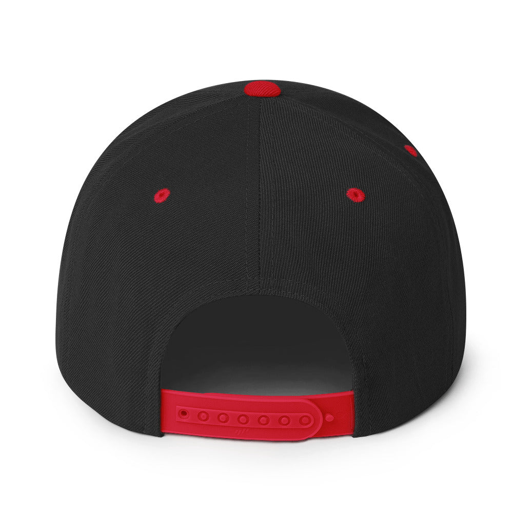 Legend 23 Tribute Embroidered Snapback Hat in Black and Red, back view | Infinite1