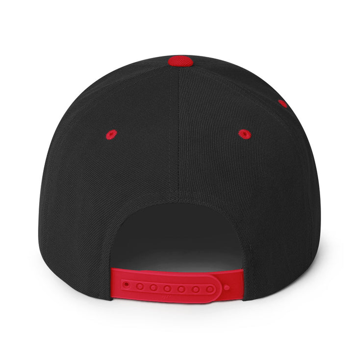 Legend 23 Tribute Embroidered Snapback Hat in Black and Red, back view | Infinite1