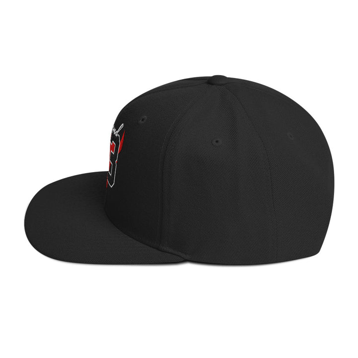 Legend 23 Tribute Embroidered Snapback Hat in Black, left side view | Infinite1