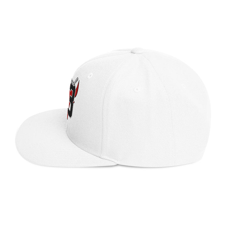 Legend 23 Tribute Embroidered Snapback Hat in White, left side view | Infinite1