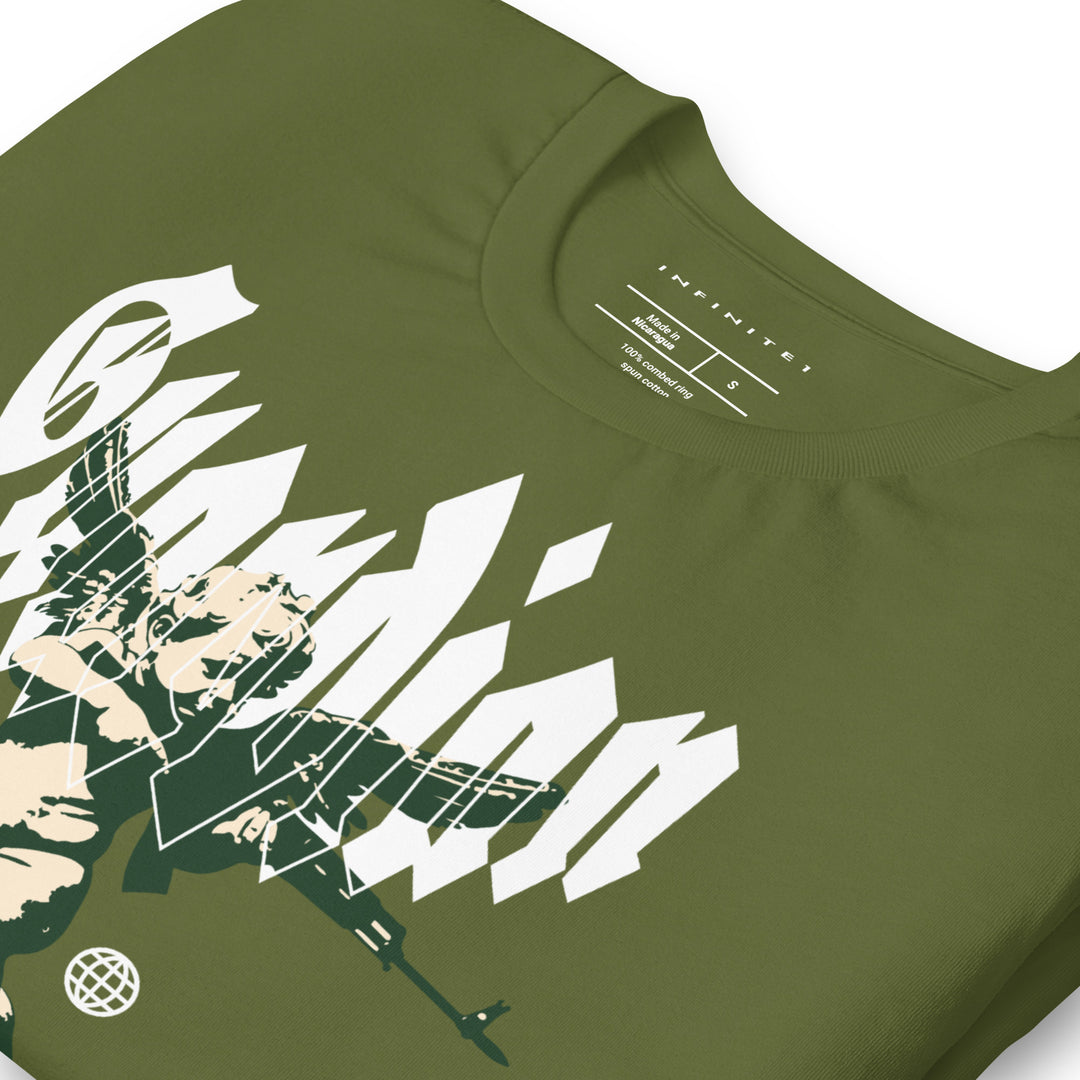 Men's Angel Guardian Urban Graphic T-shirt, folded front left view.