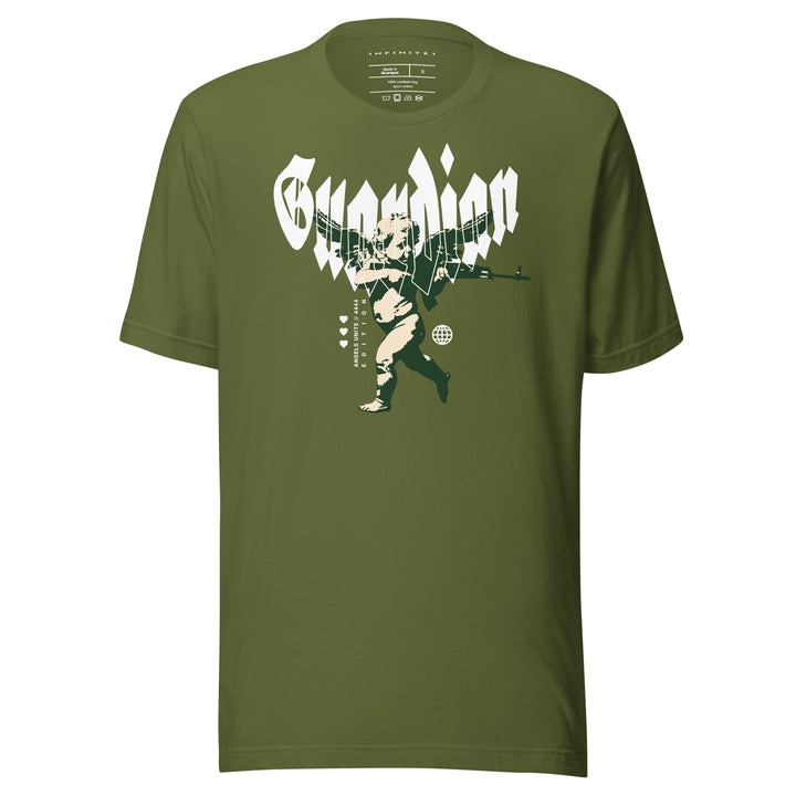 Men's Angel Guardian Urban Graphic T-shirt, front view.