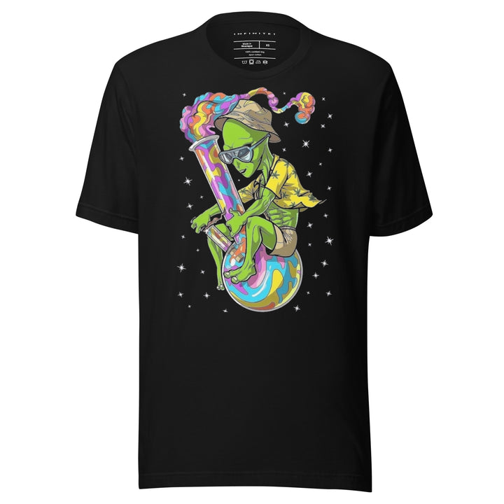 Men’s Martian And Bong Theme Graphic Tee, front view.
