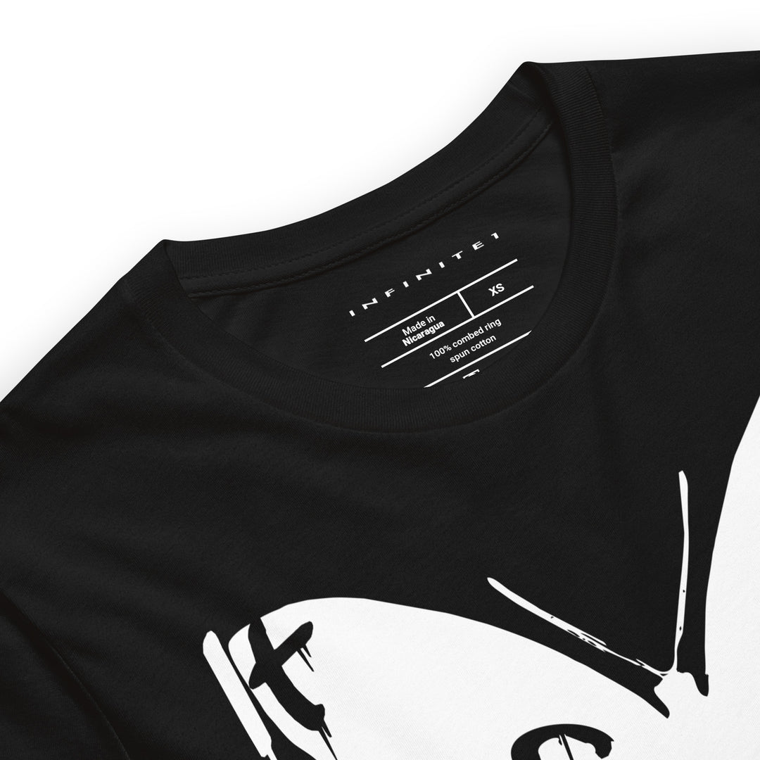 Men’s Melting Butterfly And Slogan Graphic Tee, close-up front view.
