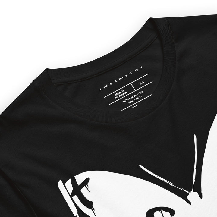 Men’s Melting Butterfly And Slogan Graphic Tee, close-up front view.