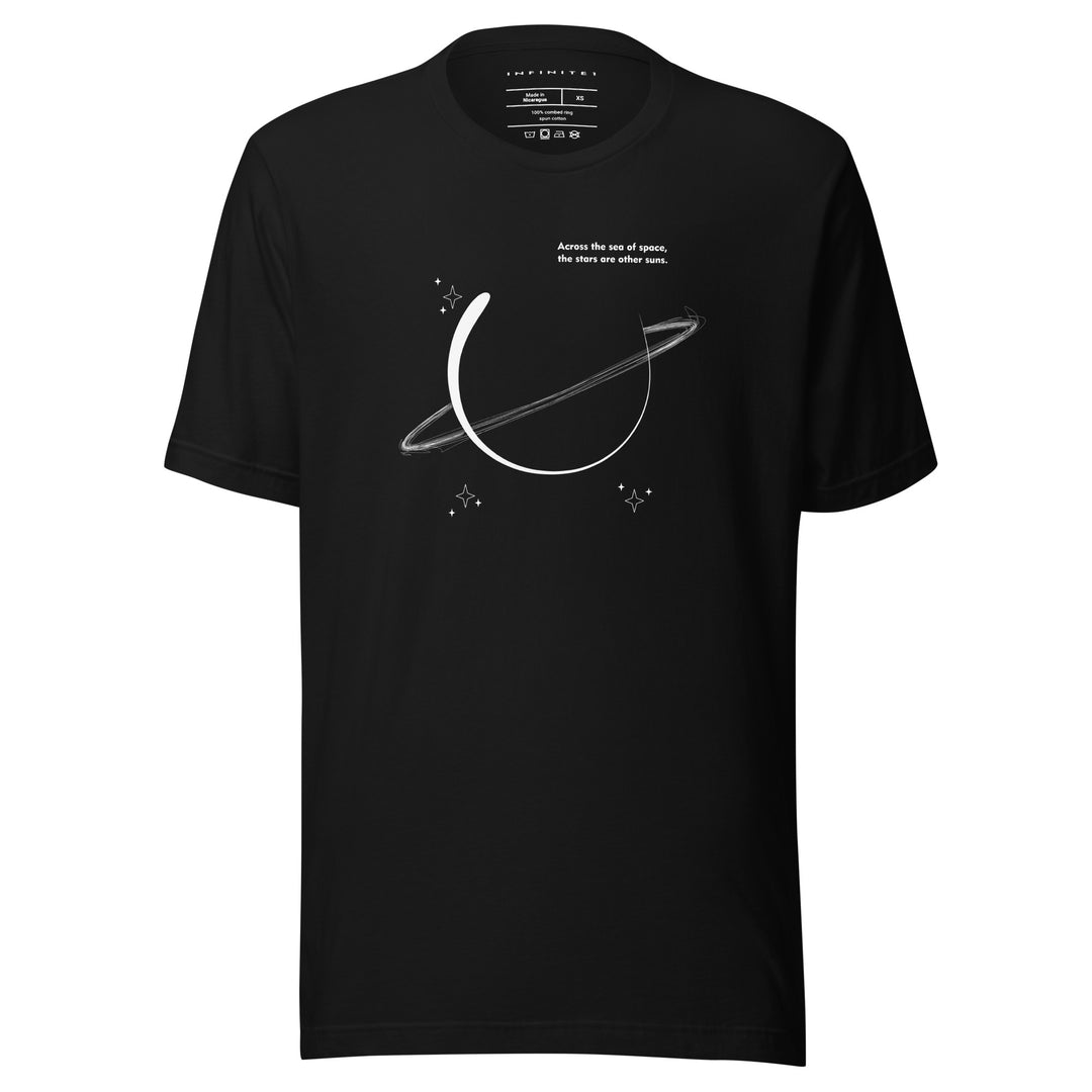 Men’s Planet Doodle And Slogan Graphic Tee, front view.