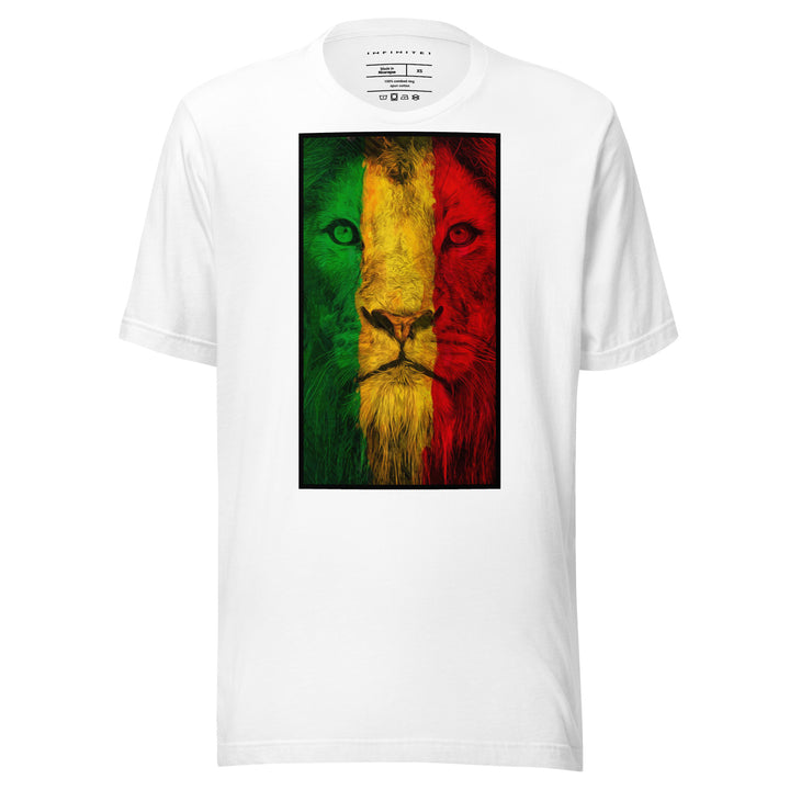 Men's Rasta Lion Theme Graphic Tee, front view.
