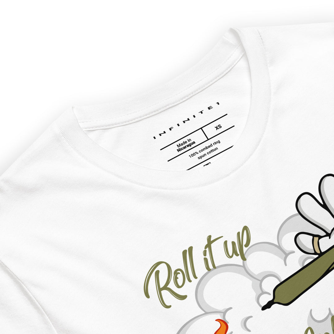Men's Stoner And Marijuana Theme Concept T-shirt, close-up front view.