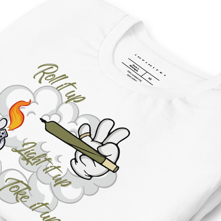 Men's Stoner And Marijuana Theme Concept T-shirt, folded front left view.