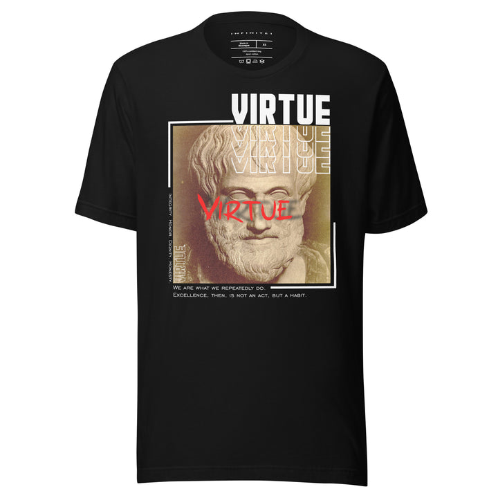 Men’s Virtue Theme and Slogan Graphic T-shirt, front view.