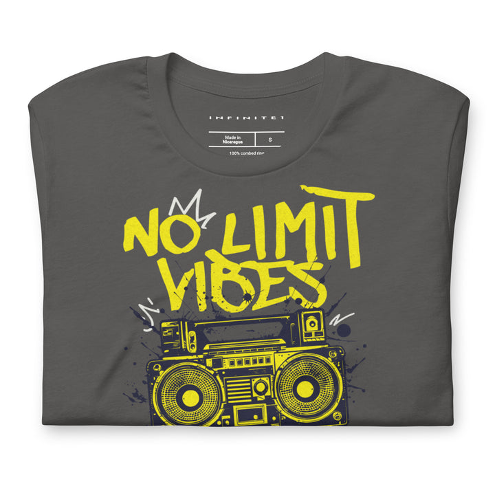 No Limit Vibes Graphic Tee, folded front view