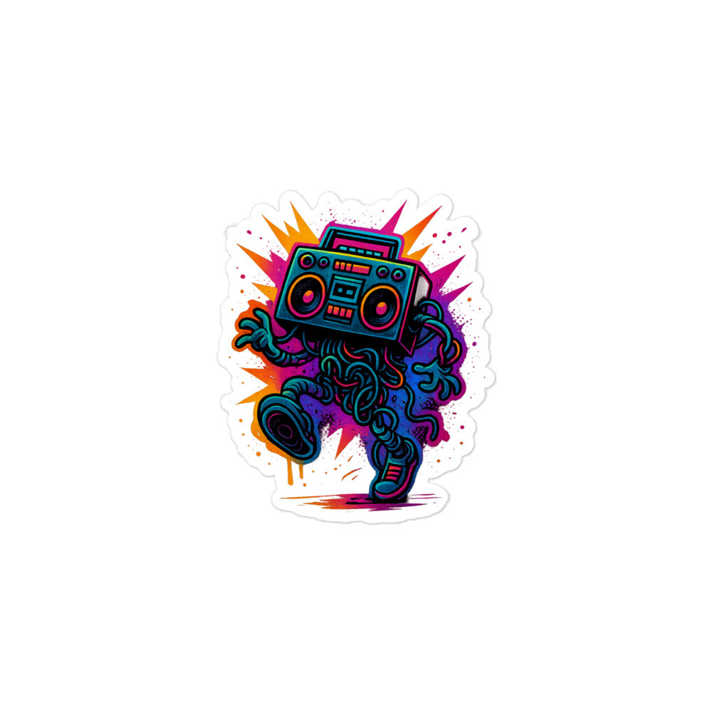 Radio Head Bubble-Free Sticker, 3" x 3"
