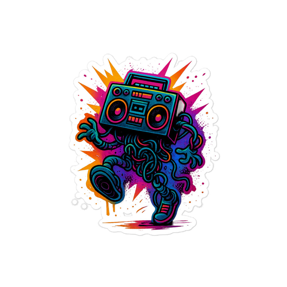 Radio Head Bubble-Free Sticker, 4" x 4"