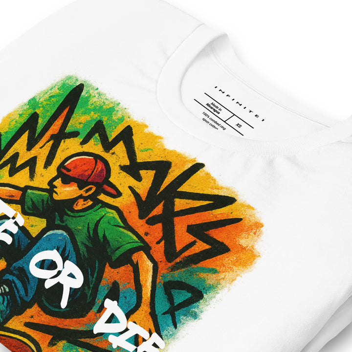 Skate Or Die Graphic Tee, folded front left view.