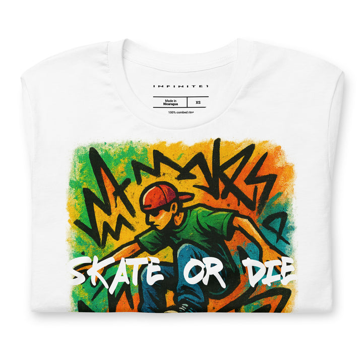 Skate Or Die Graphic Tee, folded front view.