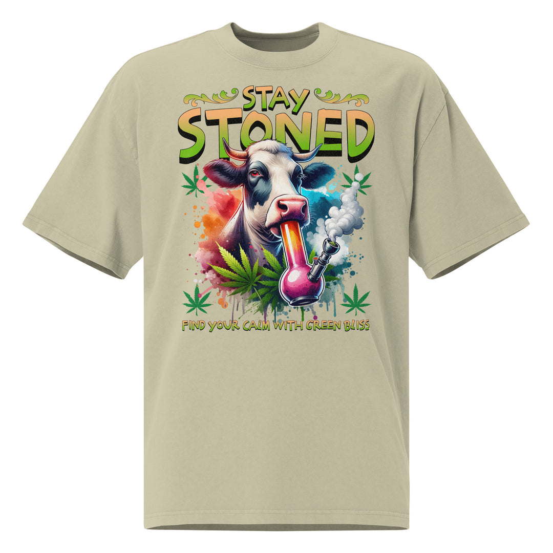Stay Stoned Oversized Faded Graphic Tee, front view | Infinite1