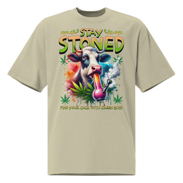 Stay Stoned Oversized Faded Graphic Tee, front view | Infinite1
