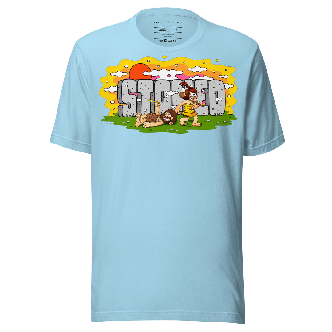 Stoned Age Graphic Tee (blue), front view.
