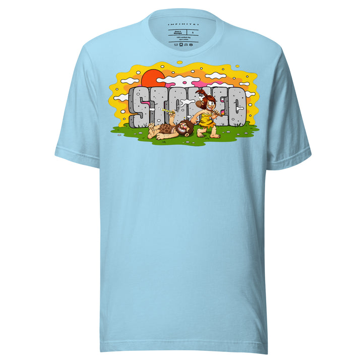 Stoned Age Graphic Tee (blue), front view.