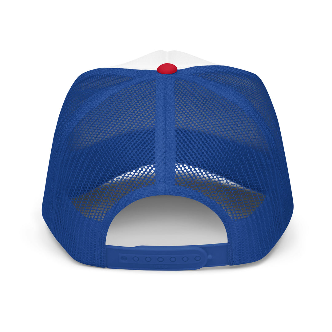 Two Beers Cheers Foam Trucker Hat, back view